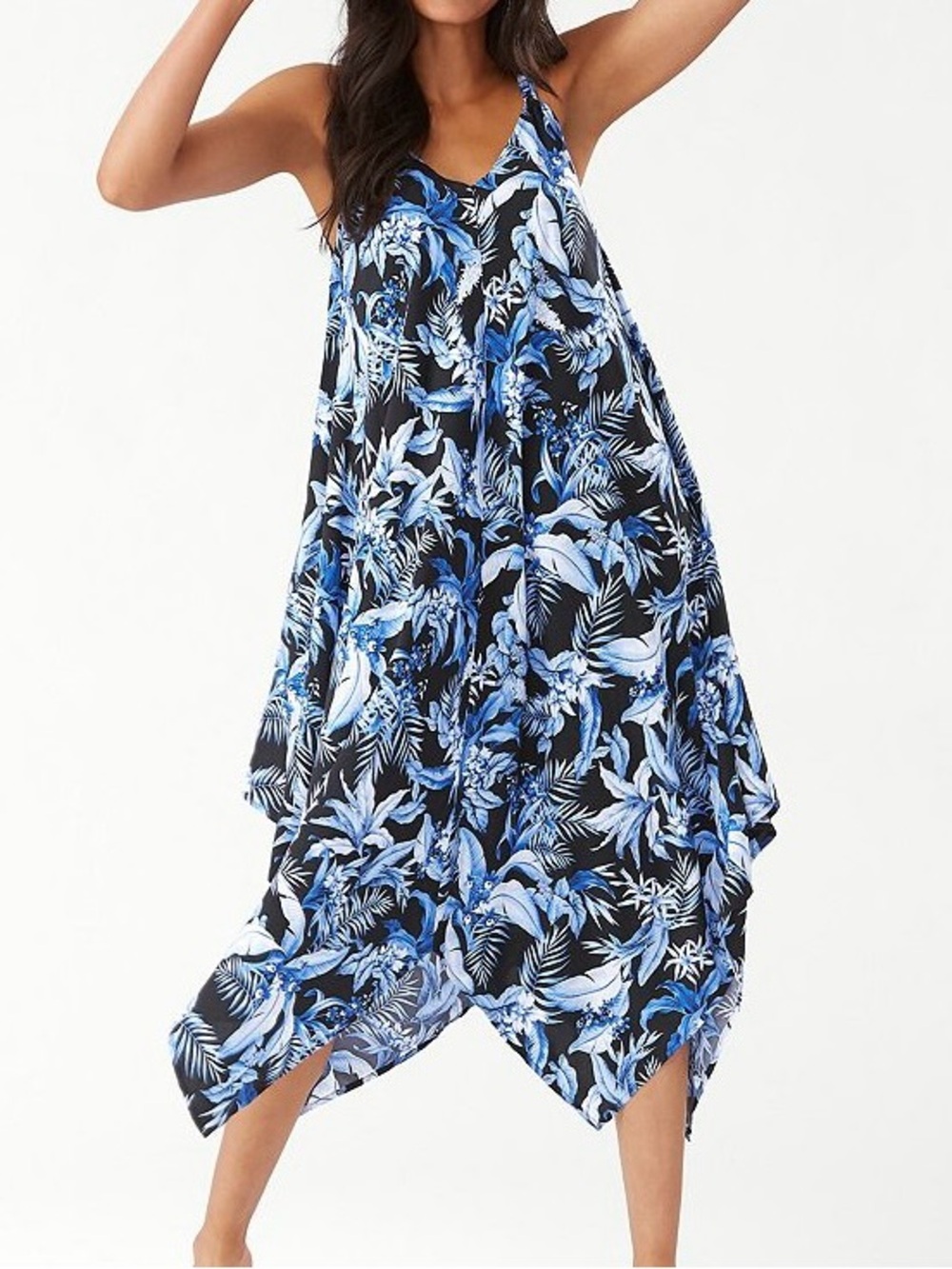Tommy Bahama Indigo Garden Scarf Dress Blue Floral Tropical size S/M